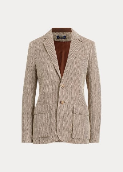 Women's Polo Ralph Lauren Herringbone Silk-Blend Blazers | 193278WFL